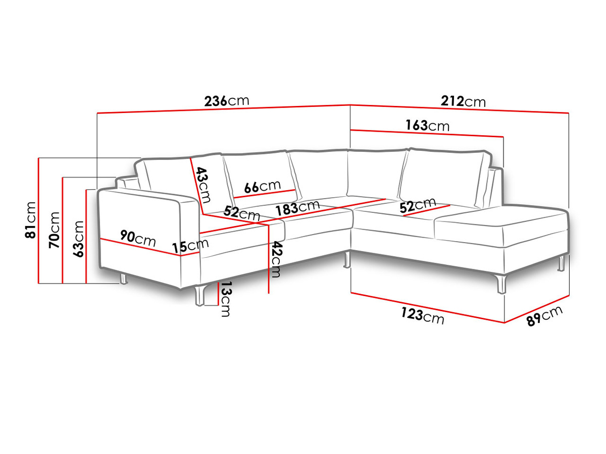 Corner sofa Providence 139 (Tiffany 08)