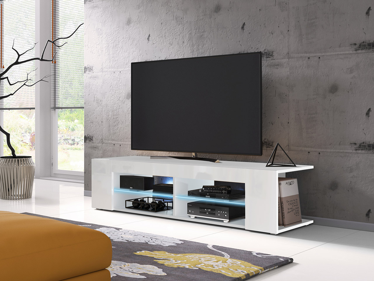TV stand Ver I (White + Glossy white)