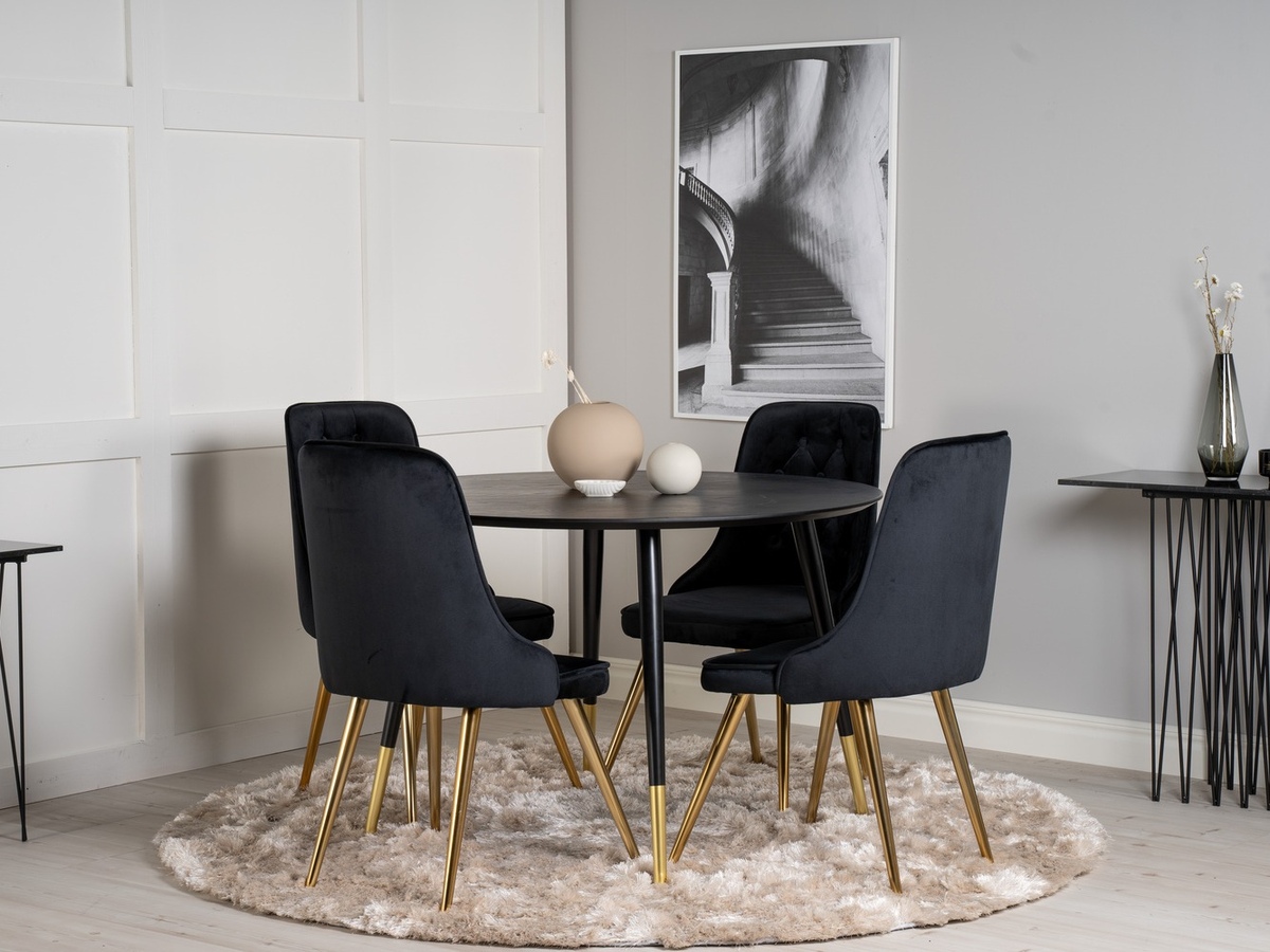 Dining set Dallas 1178 (Black + Golden)