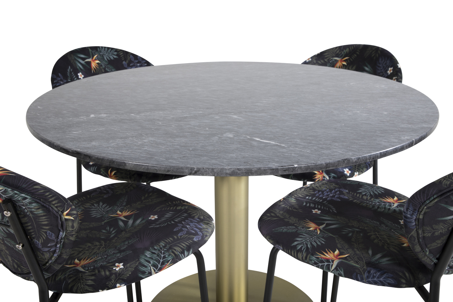 Dining set Dallas 1209 (Floral pattern + Black)