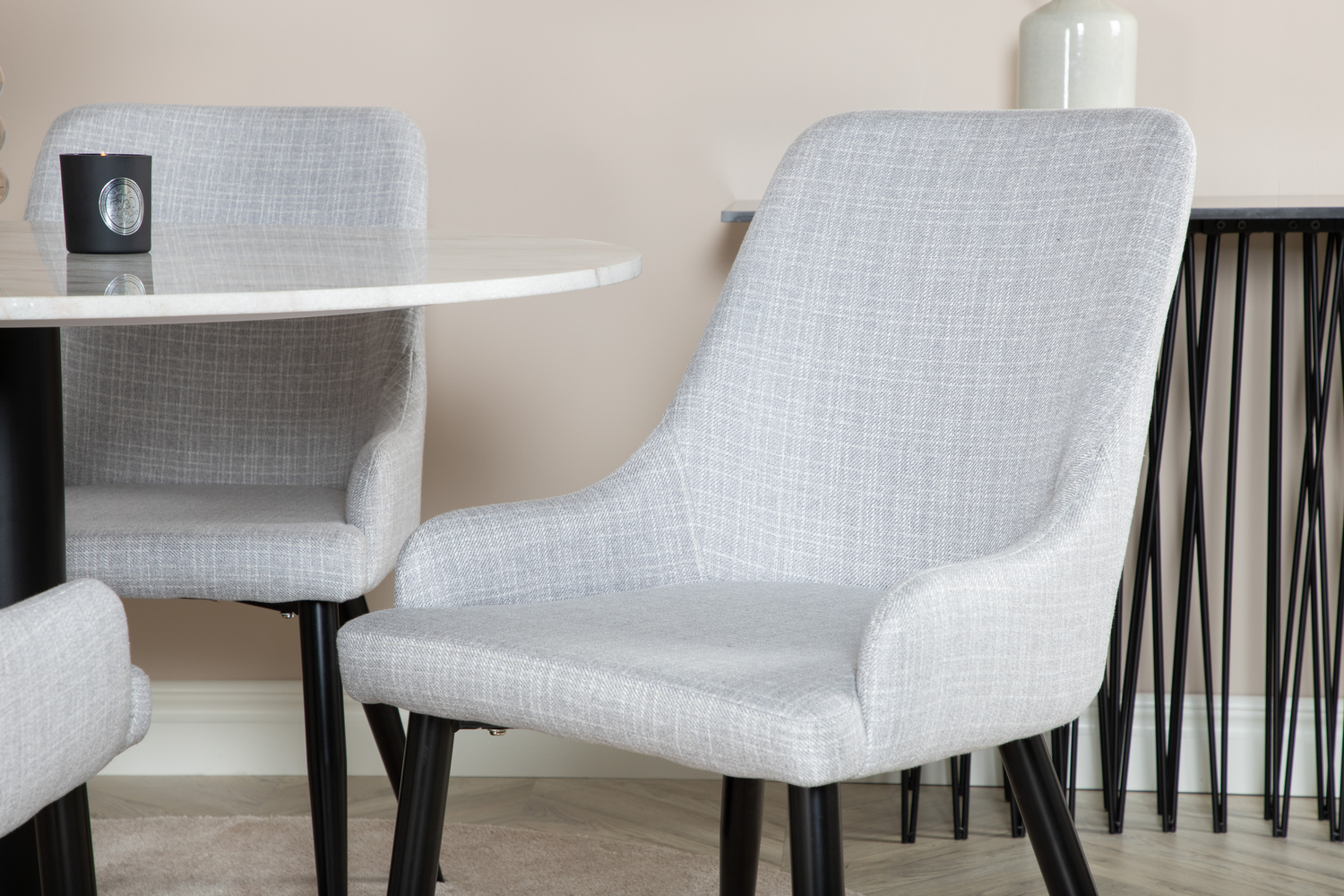 Dining set Dallas 1300 (Light grey + Black)