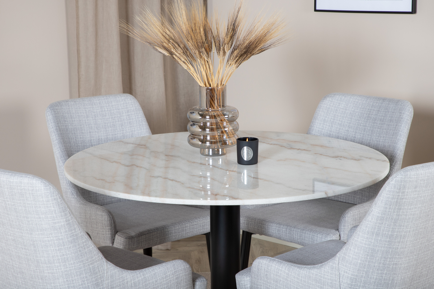 Dining set Dallas 1300 (Light grey + Black)