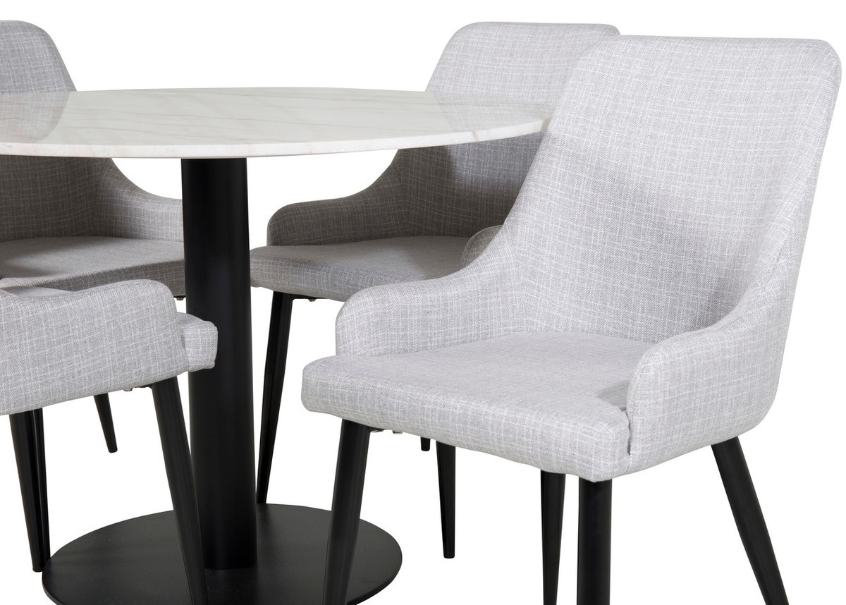 Dining set Dallas 1300 (Light grey + Black)