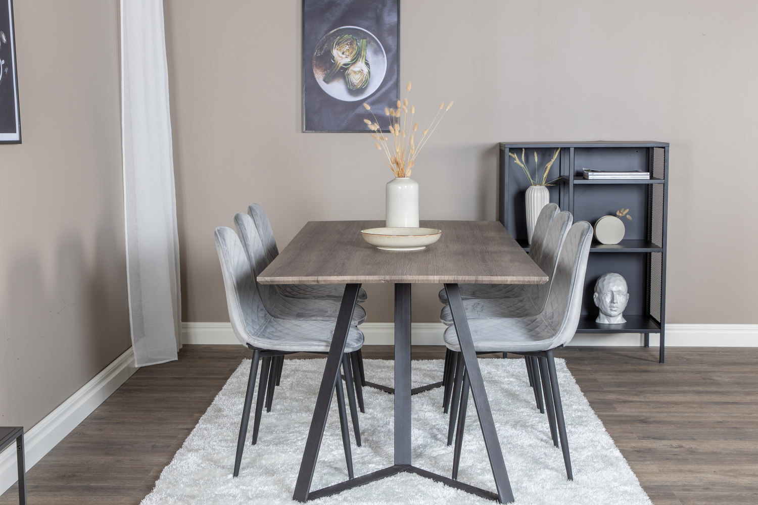 Dining set Dallas 1357 (Grey + Black)