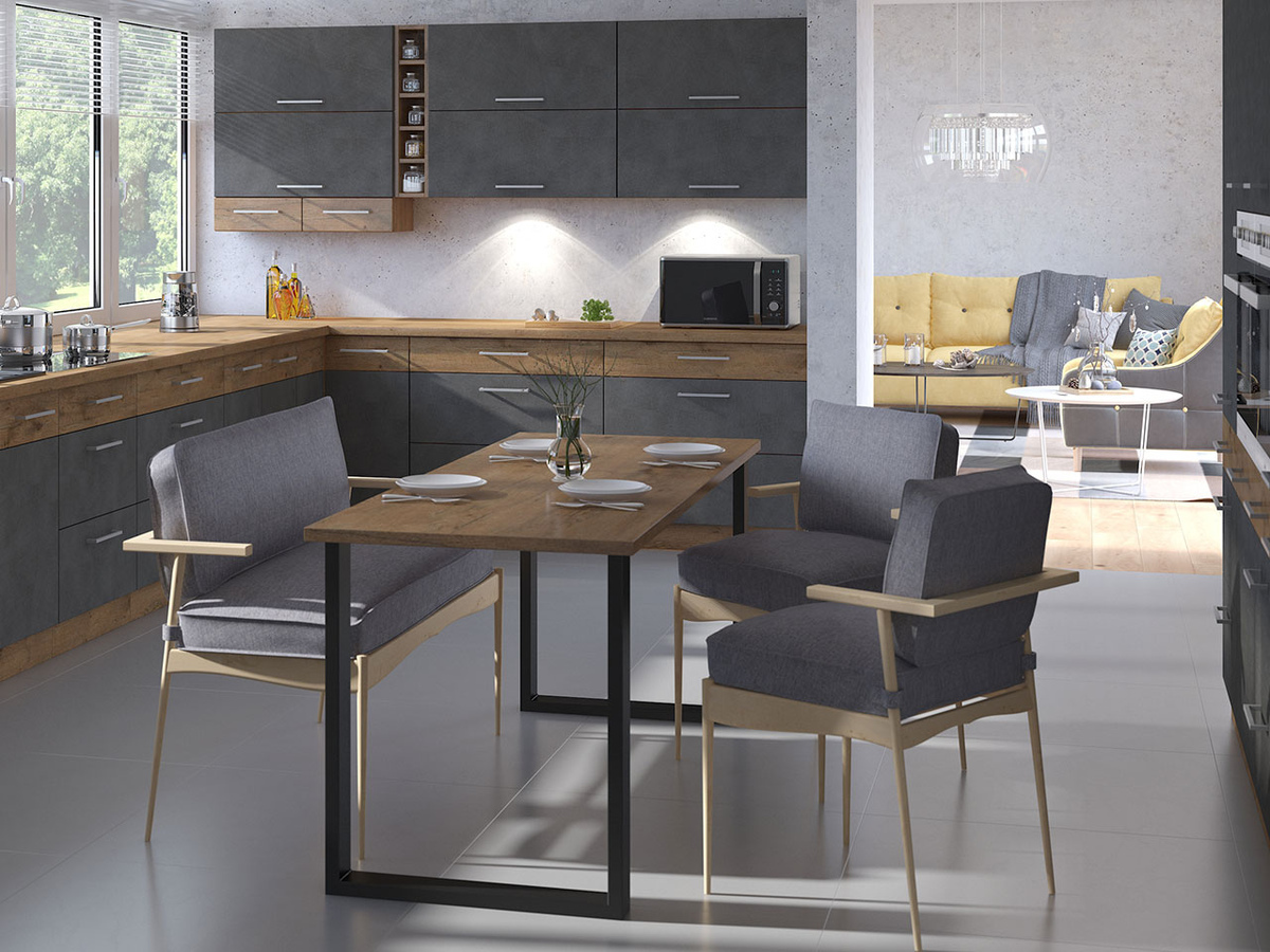 Table Tucson 138 (Lancelot oak + Black)