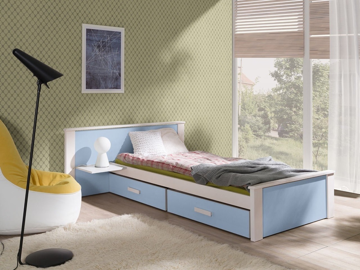 Bed Henderson 118 (White + Blue)