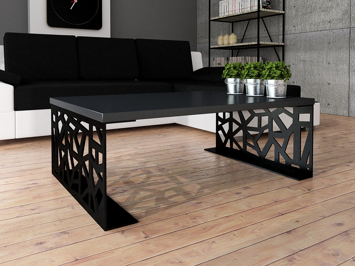 Coffee table Germantown 101 (Matte black + Glossy black)