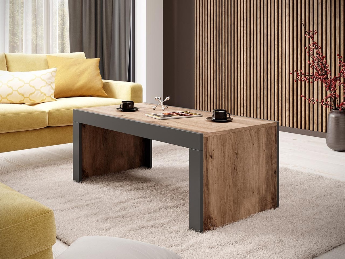 Coffee table Charlotte 146 (Wotan Oak + Anthracite)