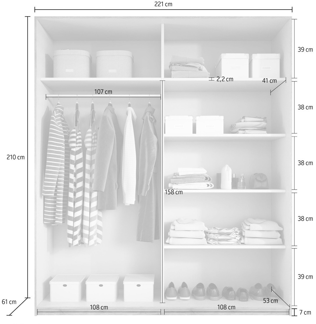 Wardrobe Levruvu 105 (Monastery oak + Black)