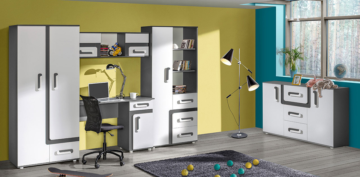 Chest of drawers Aviseve 102 (Anthracite + White)