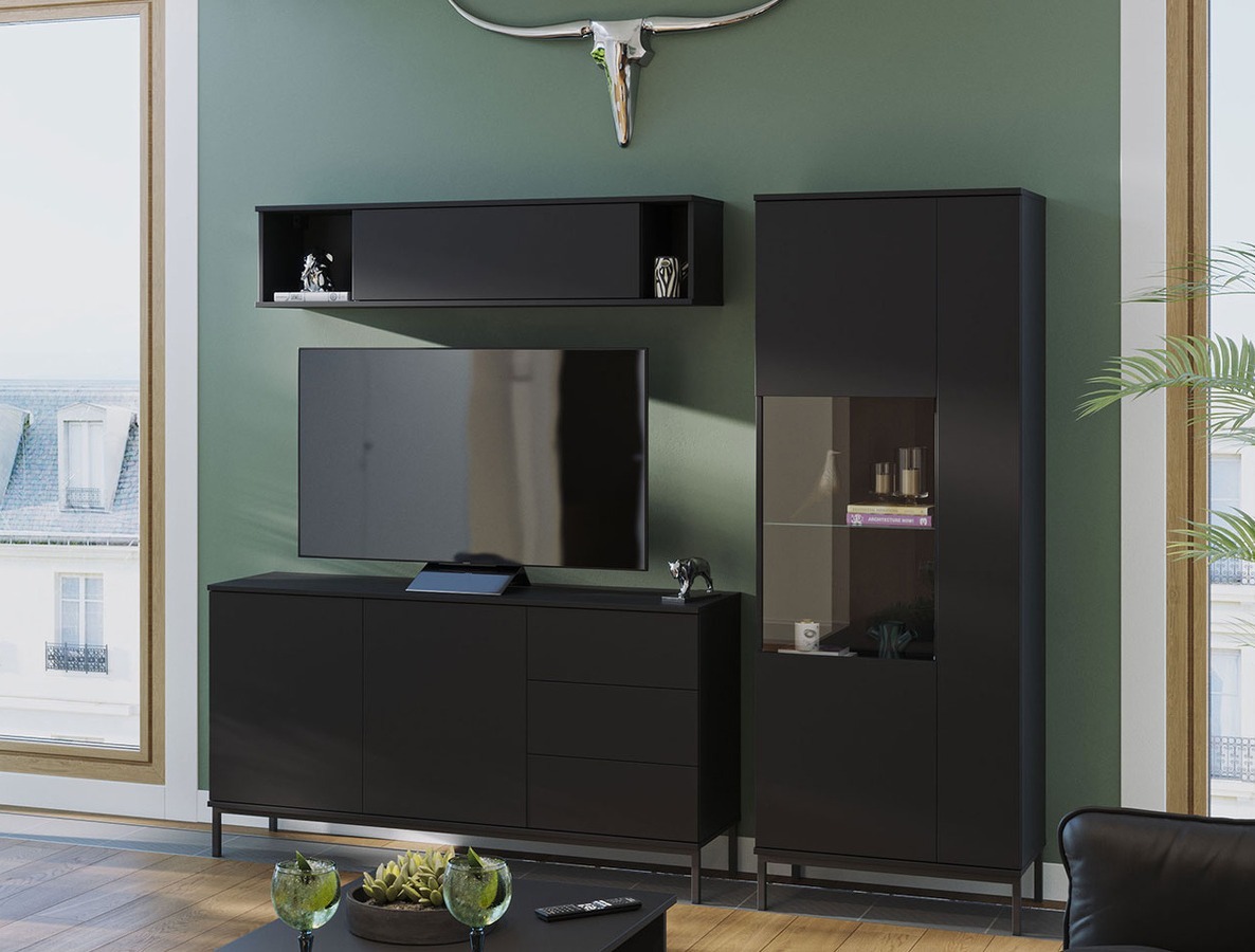 Chest of drawers Lomsore 104 (Black)