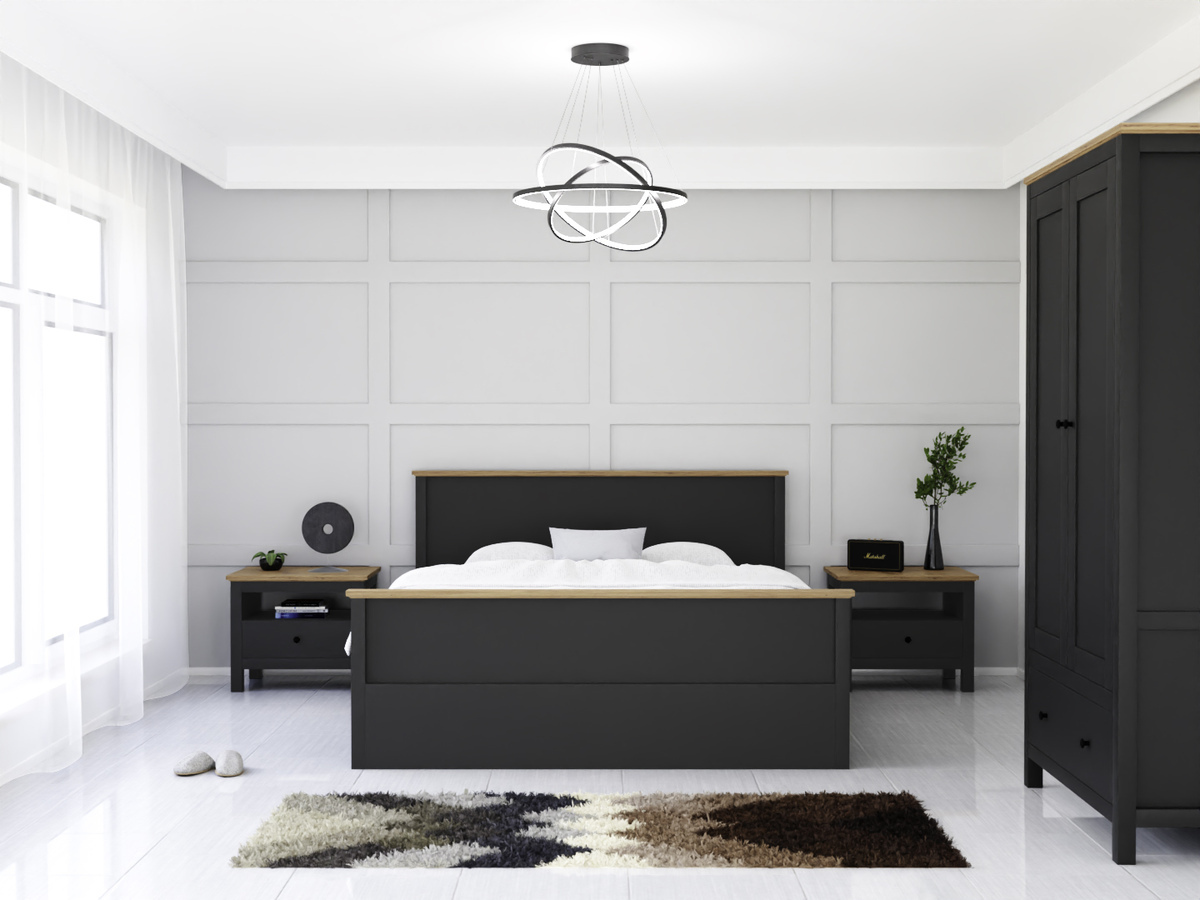 Bedroom set Sordoro 123 (Graphite + Artisan oak)