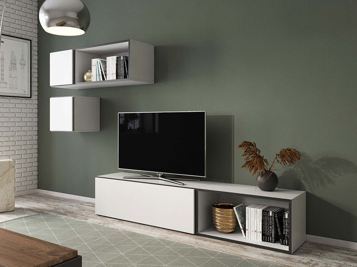 Wall cabinet Corbele 104 (Anthracite + Wotan Oak)