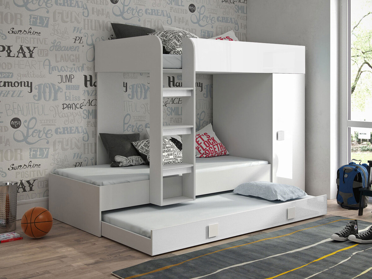 Bunk bed Hartford 191 (White + Glossy white)