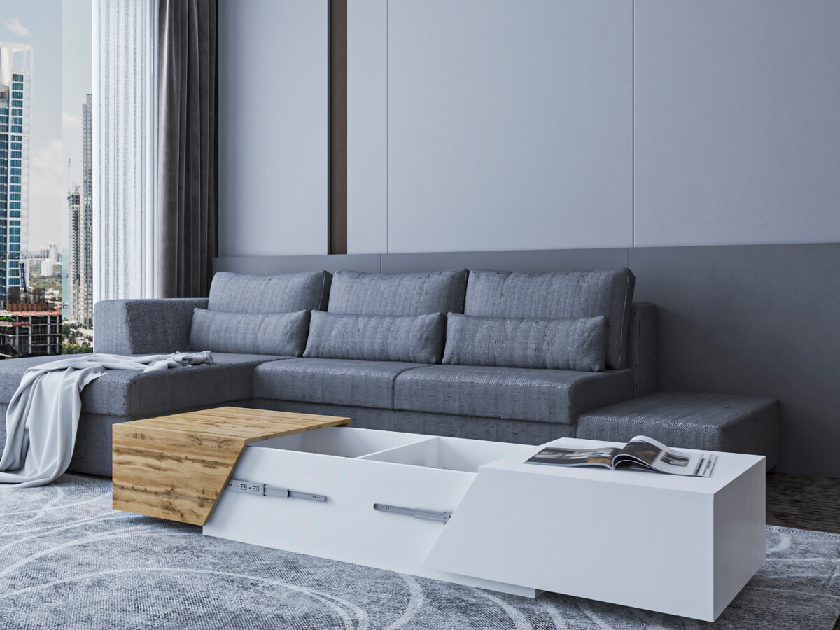 Transforming coffee table Comfivo Daldune (Wotan Oak + Anthracite)