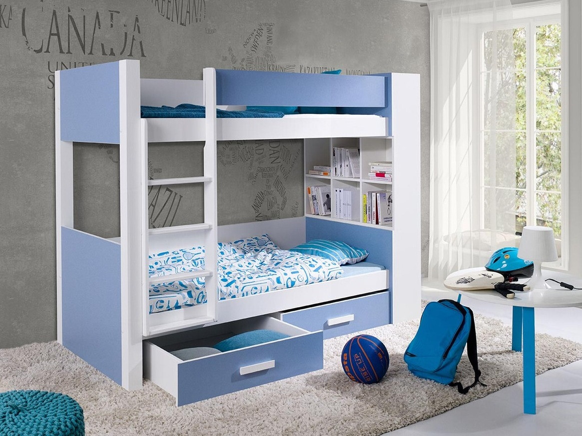 Bunk bed Henderson 141 (White + Blue)