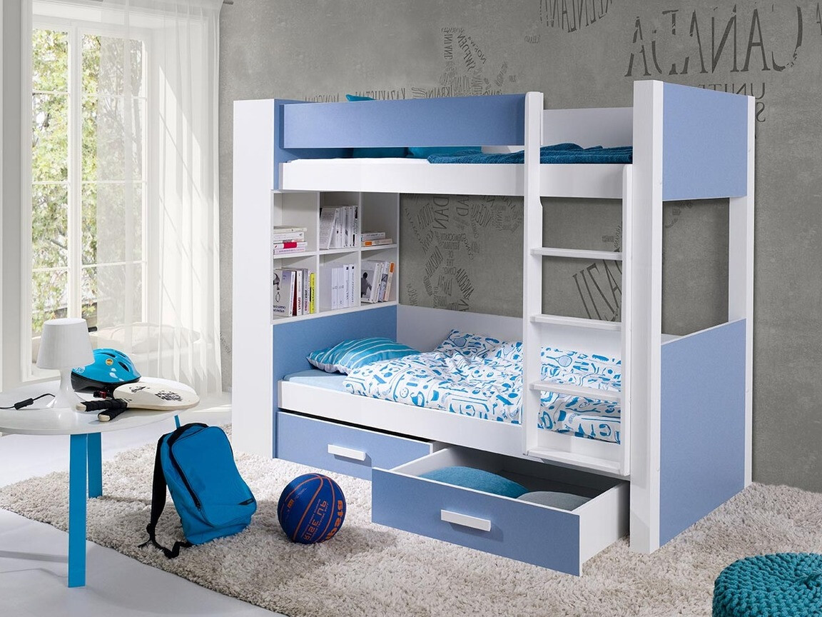 Bunk bed Henderson 141 (White + Blue)