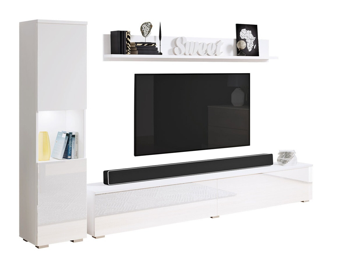 Living room set Sarasota 130 (White + Glossy white)