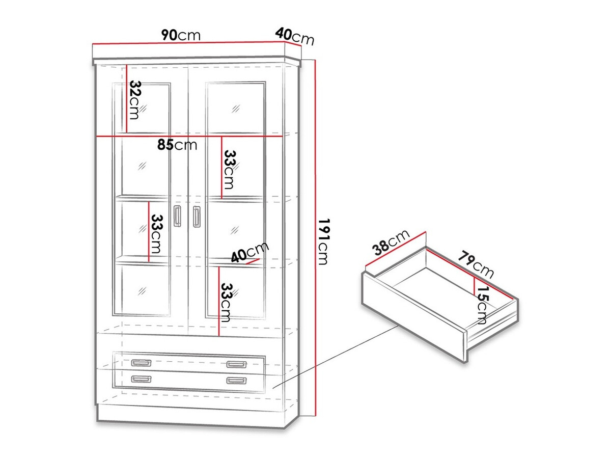 Bookcase Lircava 107 (Lefkas oak)