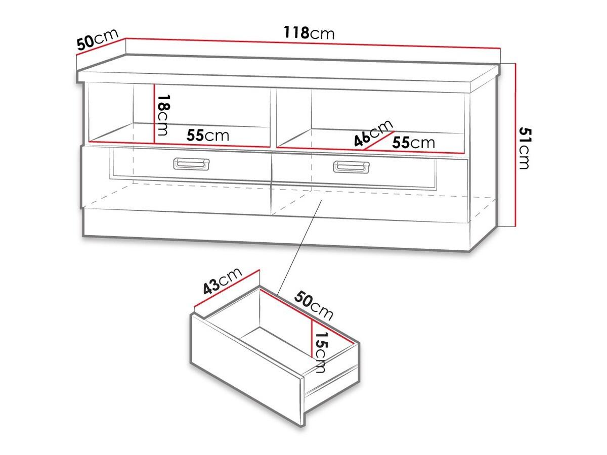TV stand Lircava 110 (Lefkas oak)