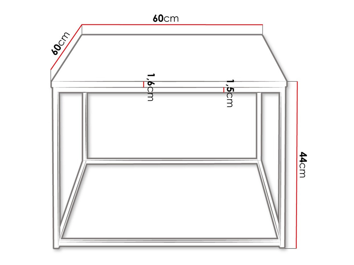 Coffee table Germantown 105 (Matte black + Glossy black)