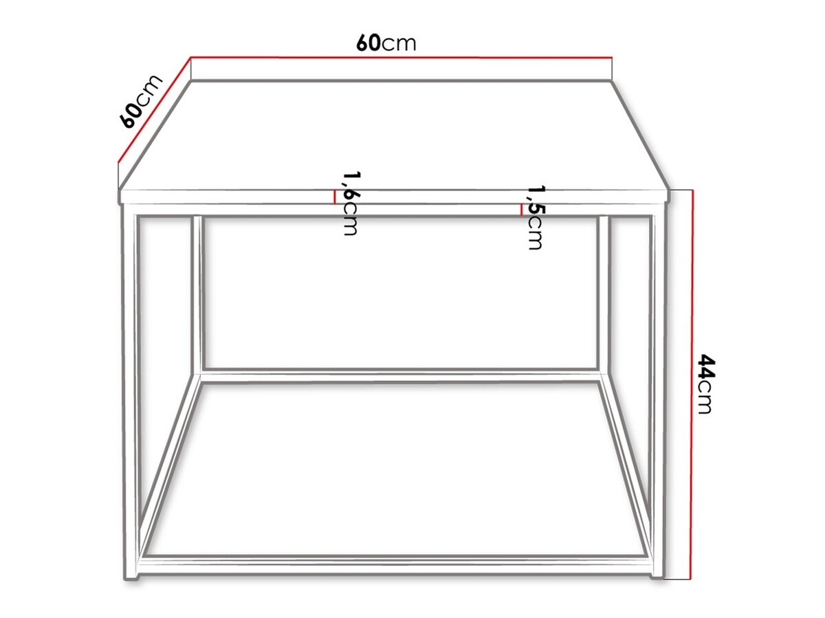 Coffee table Germantown 105 (Matte black + Glossy white)