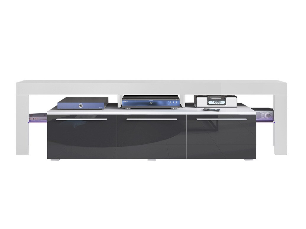 TV stand Arbor (White + Gloss grey)