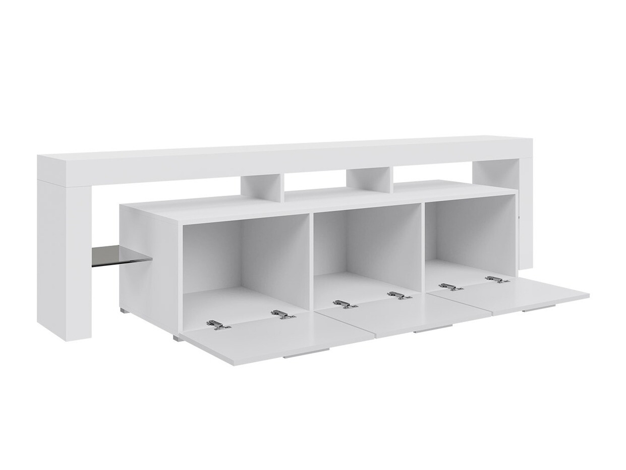 TV stand Arbor (White + Glossy white)