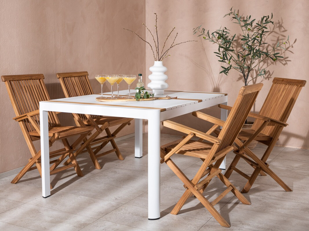 Outdoor table Dallas 2828 (White + Brown)