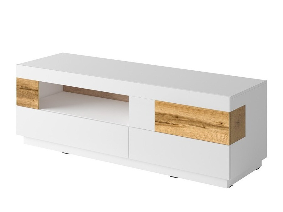 Living room set Livlore 110 (White + Glossy white + Wotan Oak)