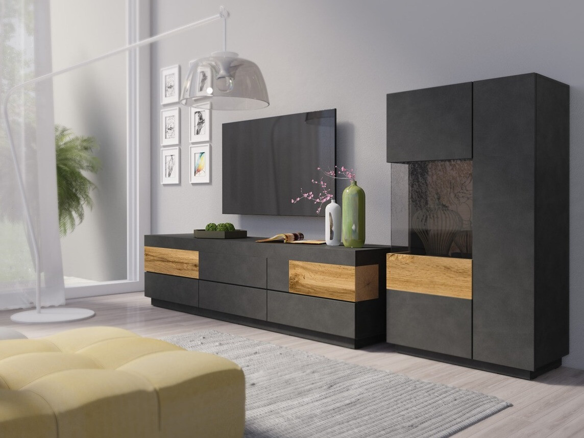 Sideboard Livlore 104 (Matera grey + Wotan Oak)