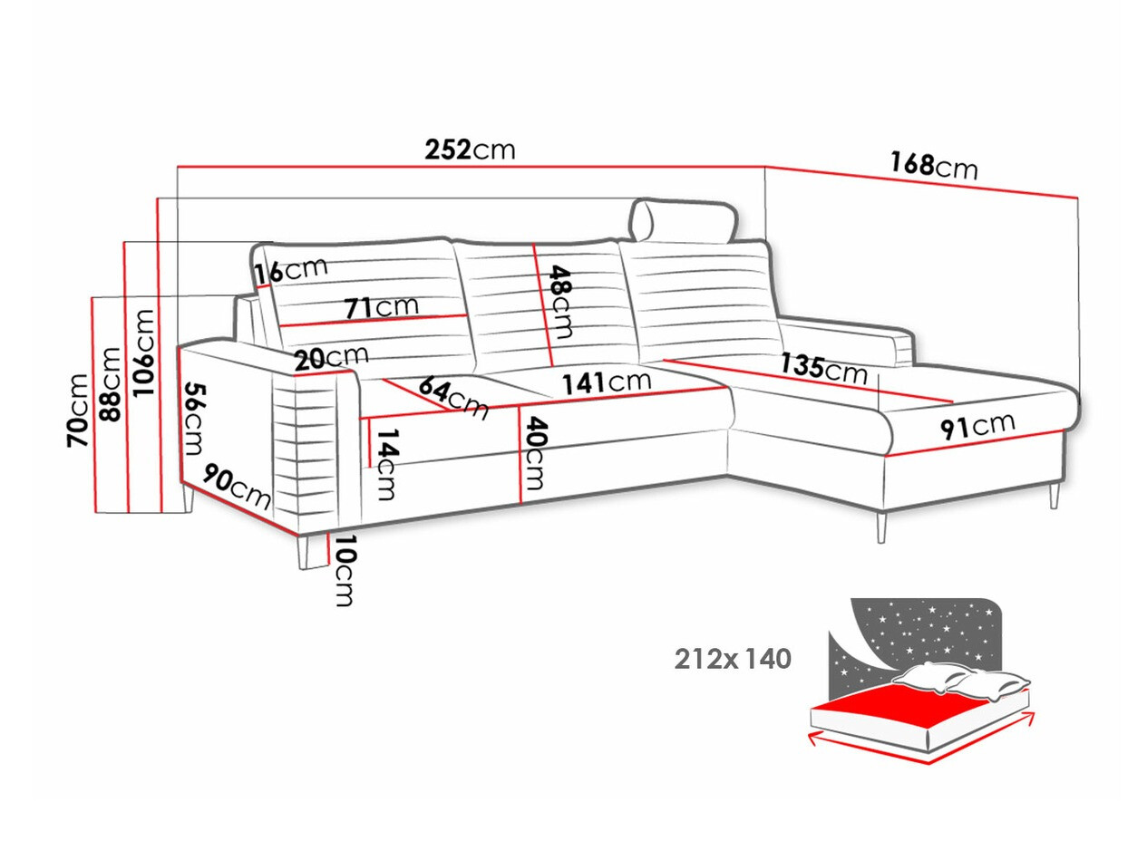 Corner sofa Comfivo Cumintudo (Velluto 16)
