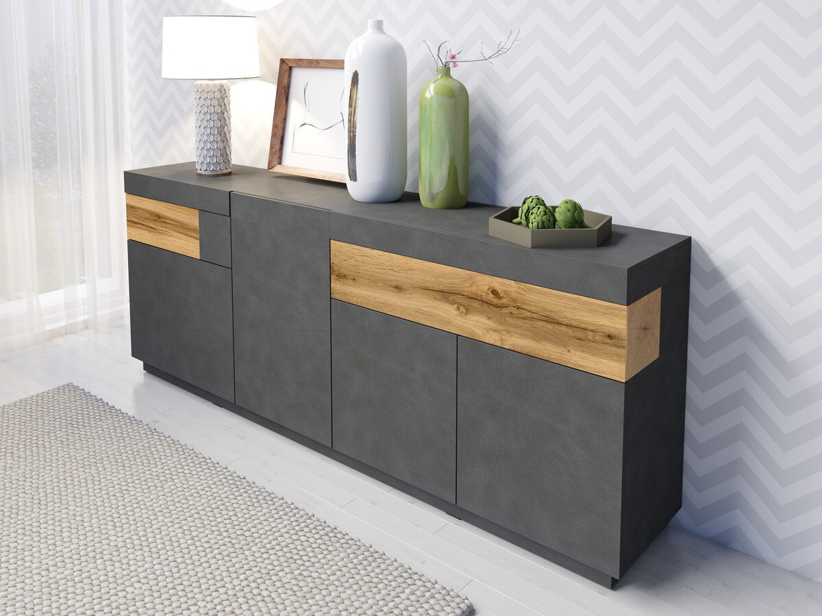 Chest of drawers Livlore 101 (Matera grey + Wotan Oak)