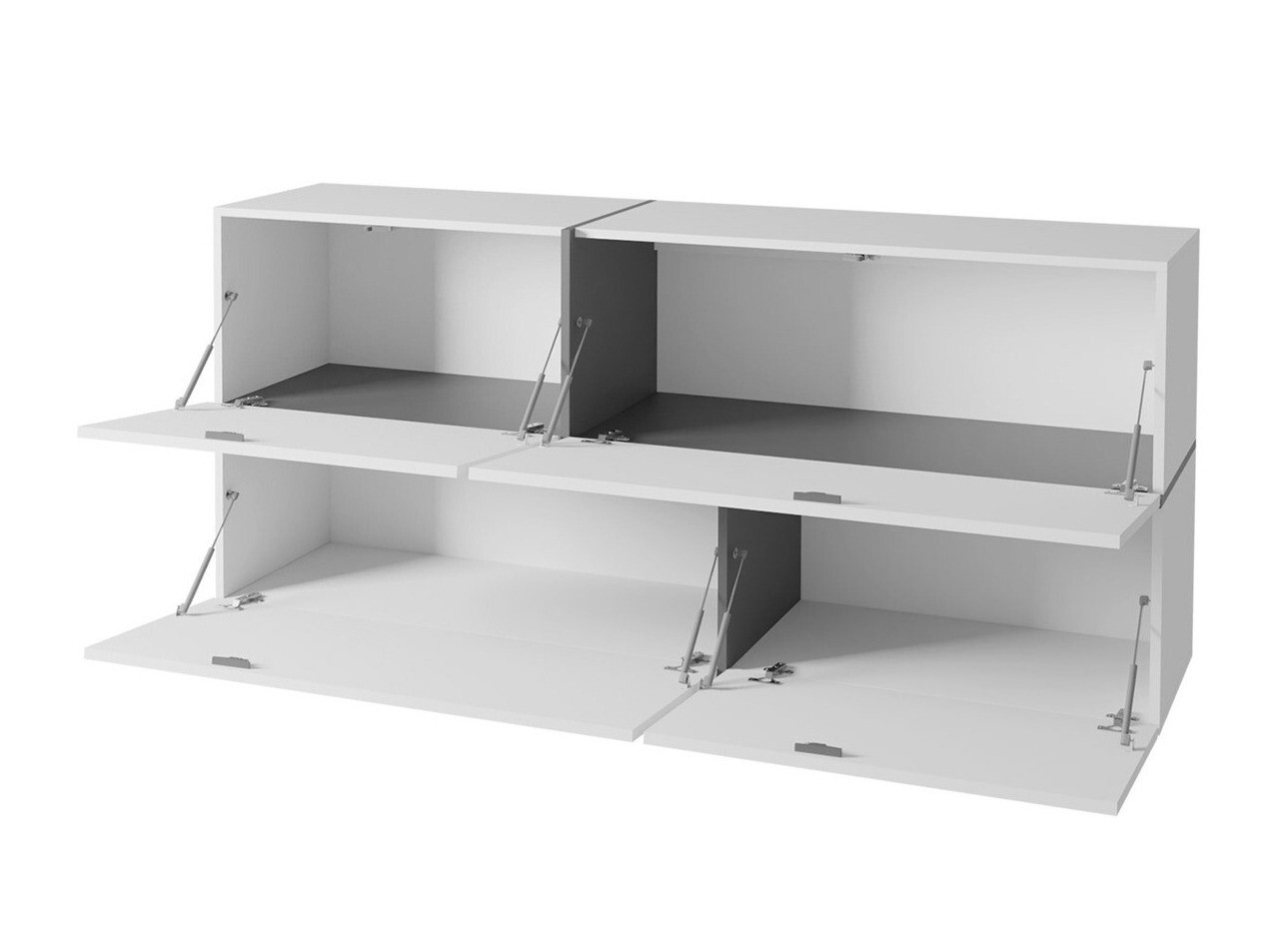 Wall cabinet Charlotte 100 (Black + Glossy black + White)
