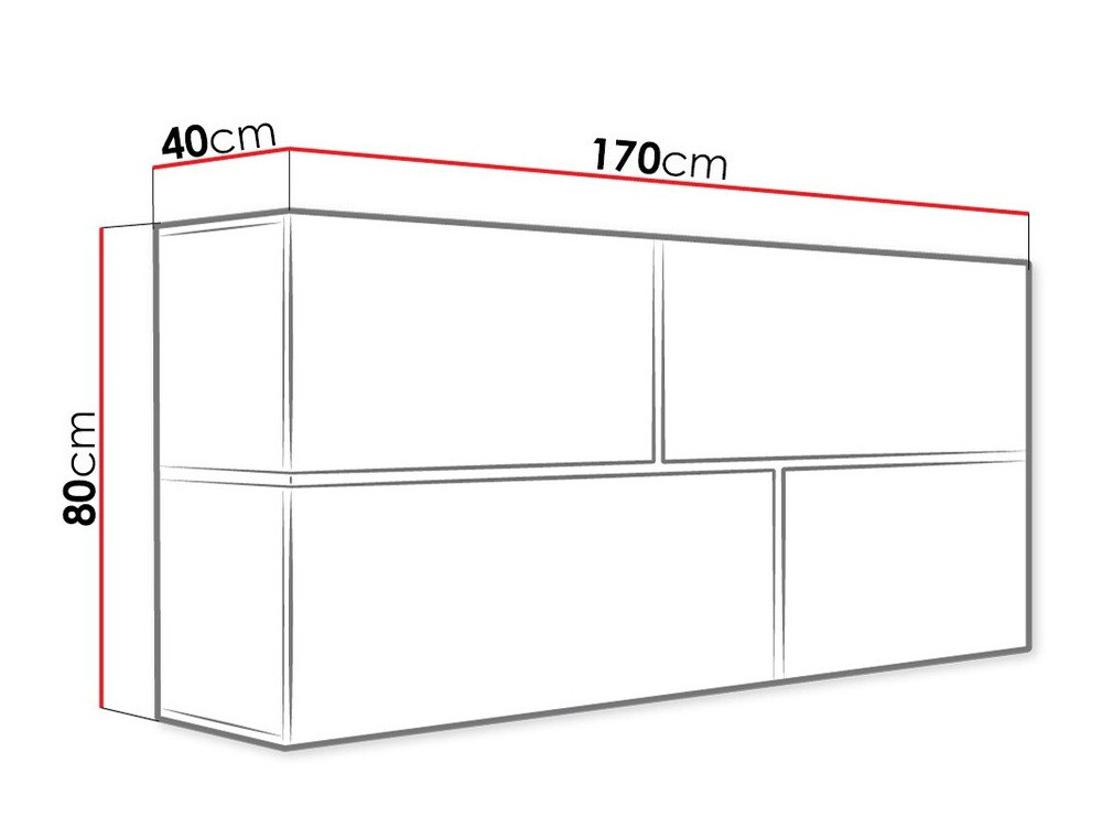 Wall cabinet Charlotte 100 (Black + Glossy black + White)