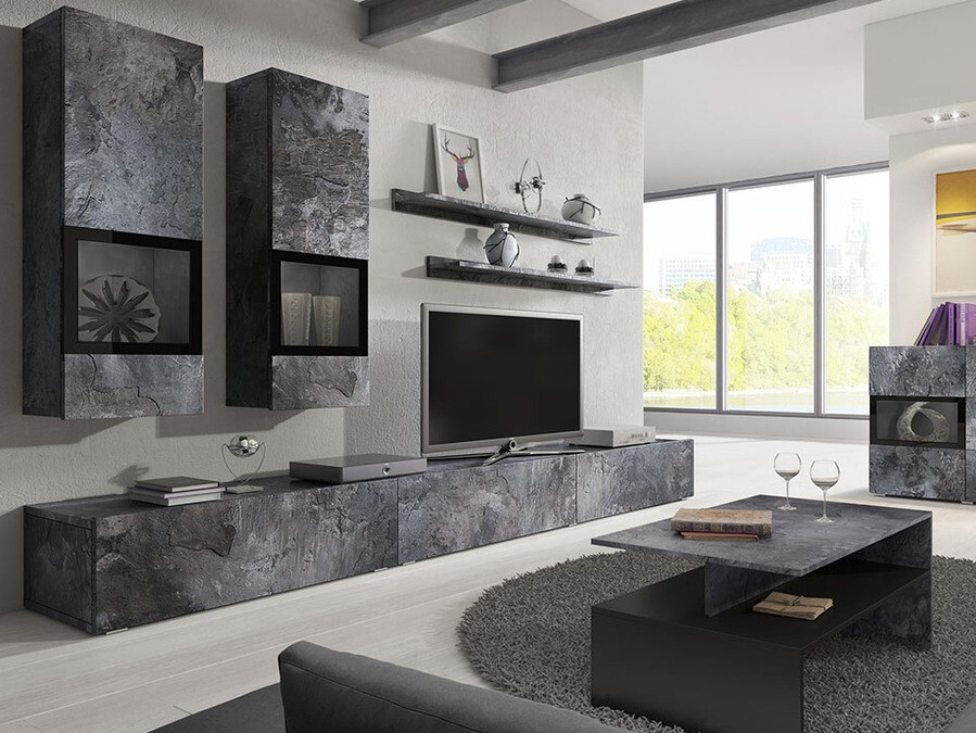 Coffee table Serodeu 103 (Dark concrete + Black)