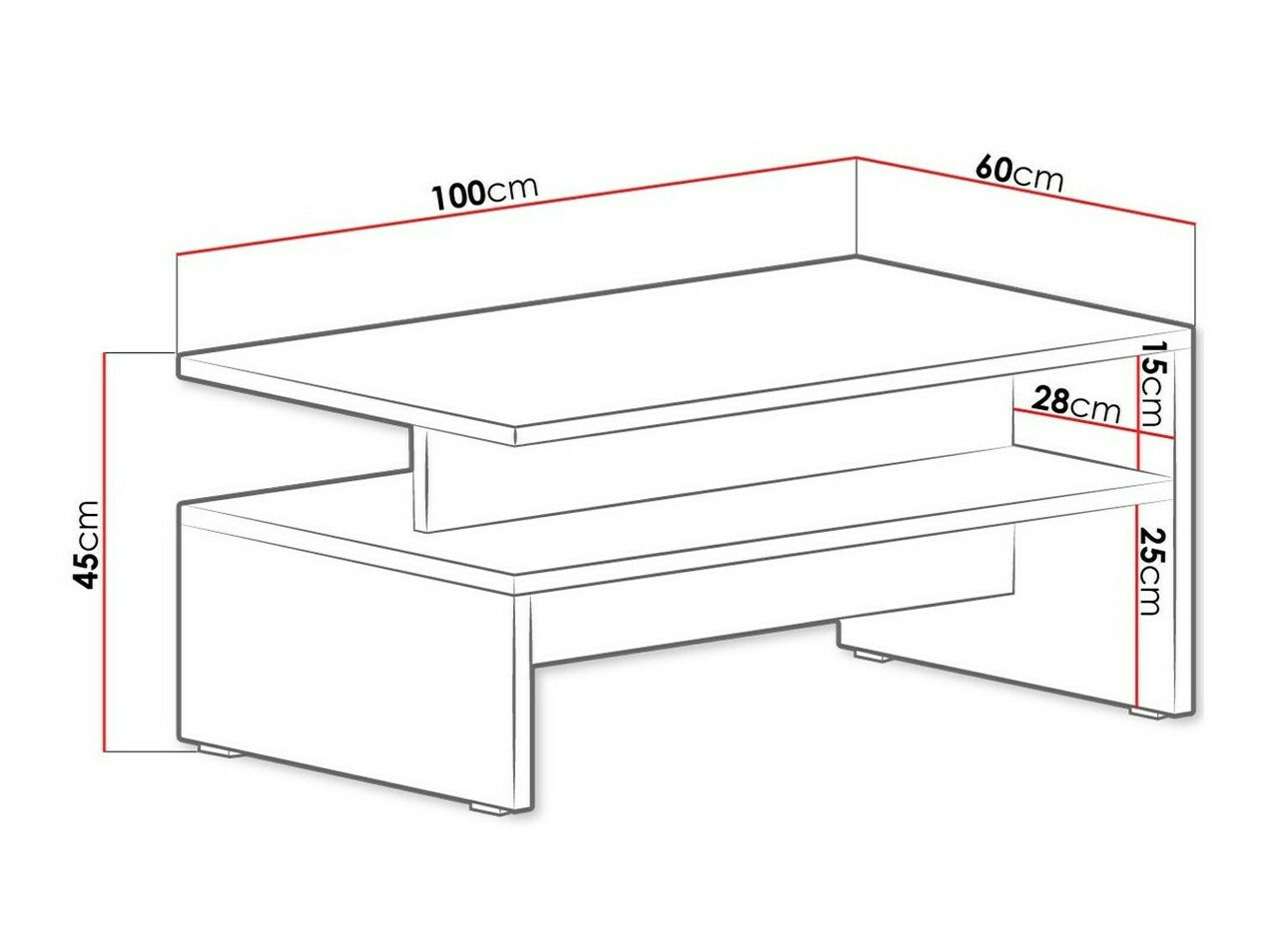 Coffee table Serodeu 103 (Concrete + Black)