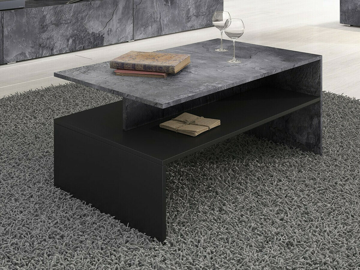 Coffee table Serodeu 103 (Dark concrete + Black)