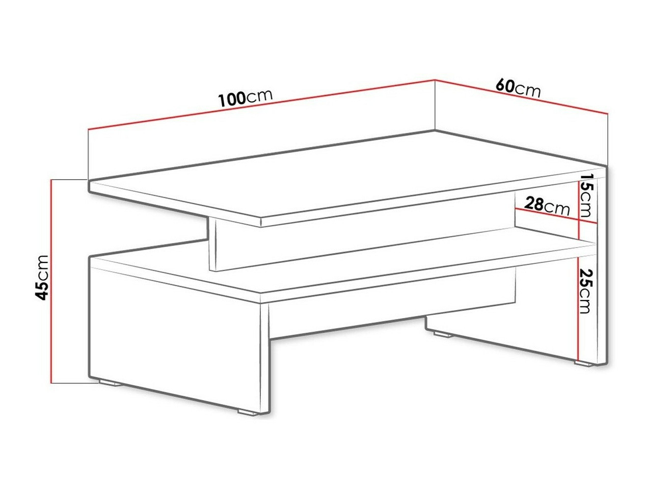 Coffee table Serodeu 103 (Dark concrete + Black)