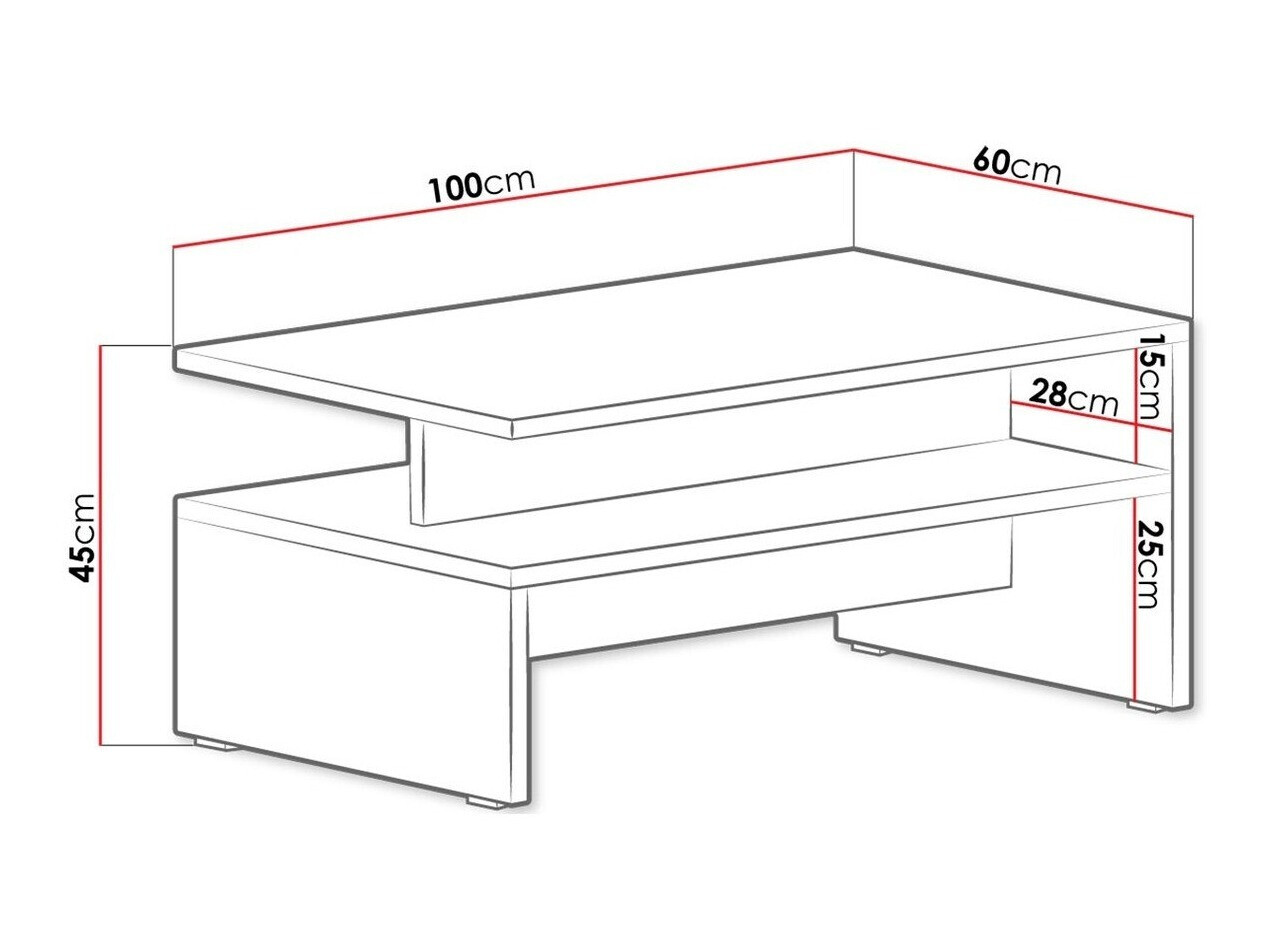 Coffee table Serodeu 103 (San Remo oak + Black)