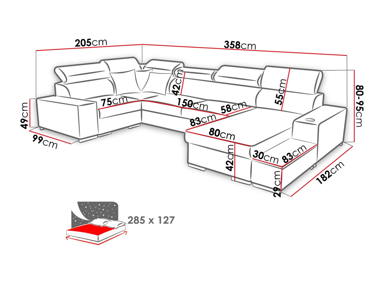Corner sofa Pearland 101
