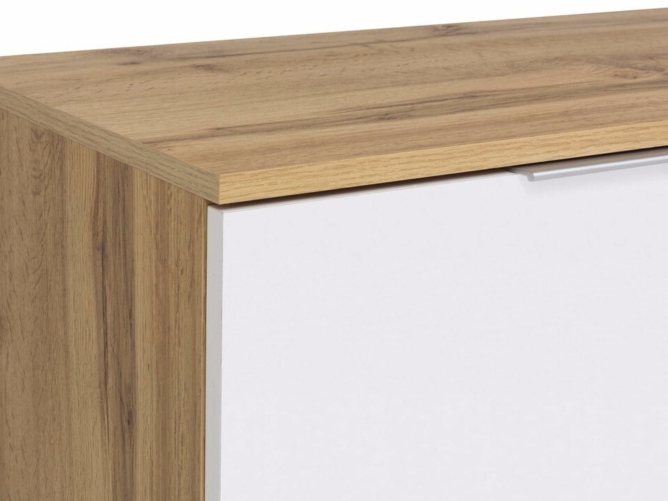 Chest of drawers Tivetra 101 (Wotan Oak + Glossy white)