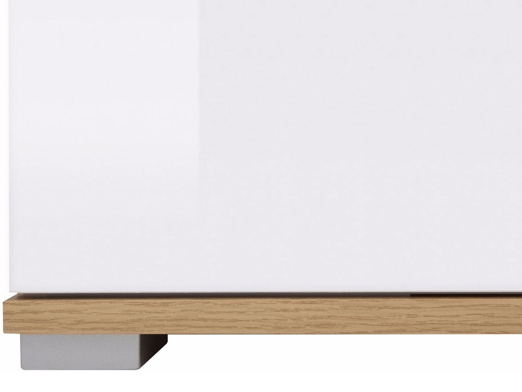 Chest of drawers Tivetra 101 (Wotan Oak + Glossy white)