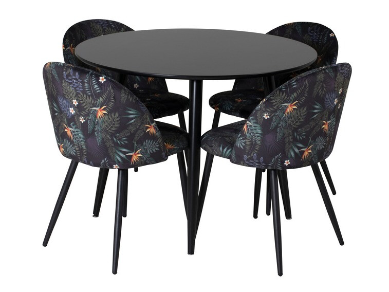 Chair Dallas 153 (Floral pattern + Black)