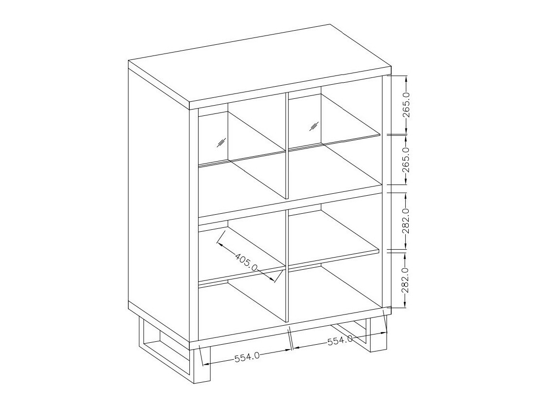 Bookcase Avicavu 103 (Wotan Oak + Black)