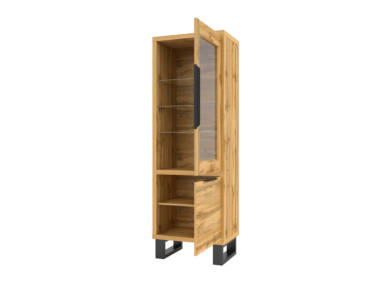 Bookcase Avicavu 108 (Wotan Oak + Black)