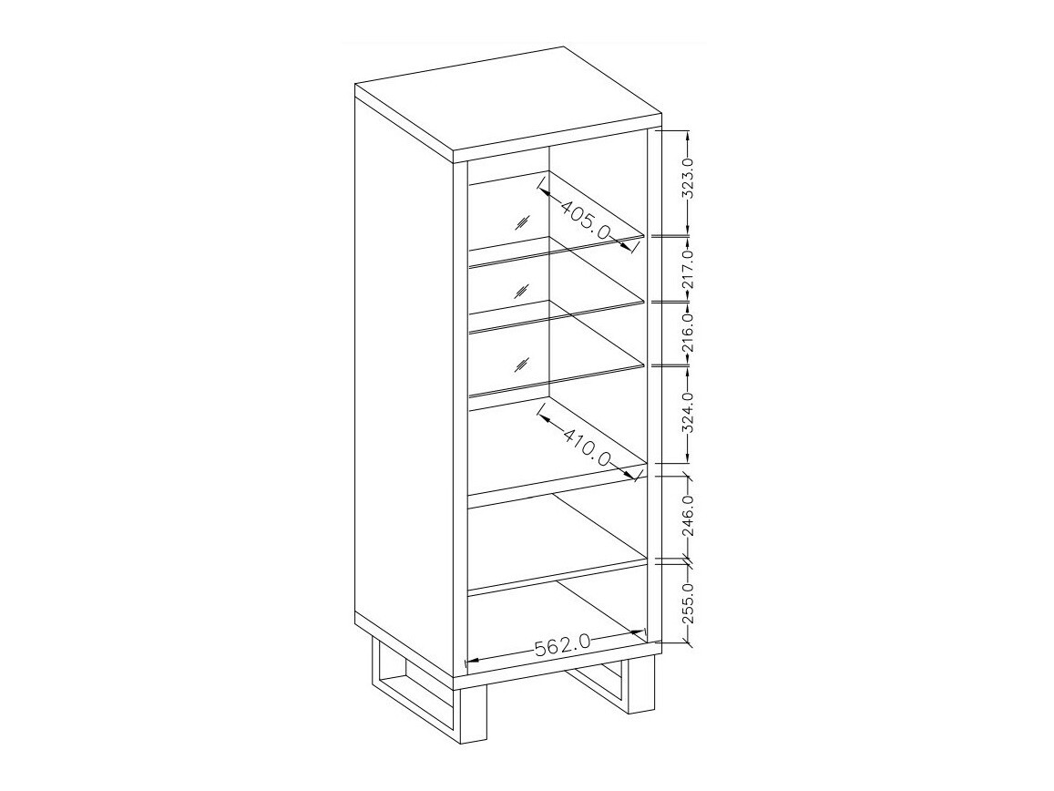 Bookcase Avicavu 108 (Wotan Oak + Black)
