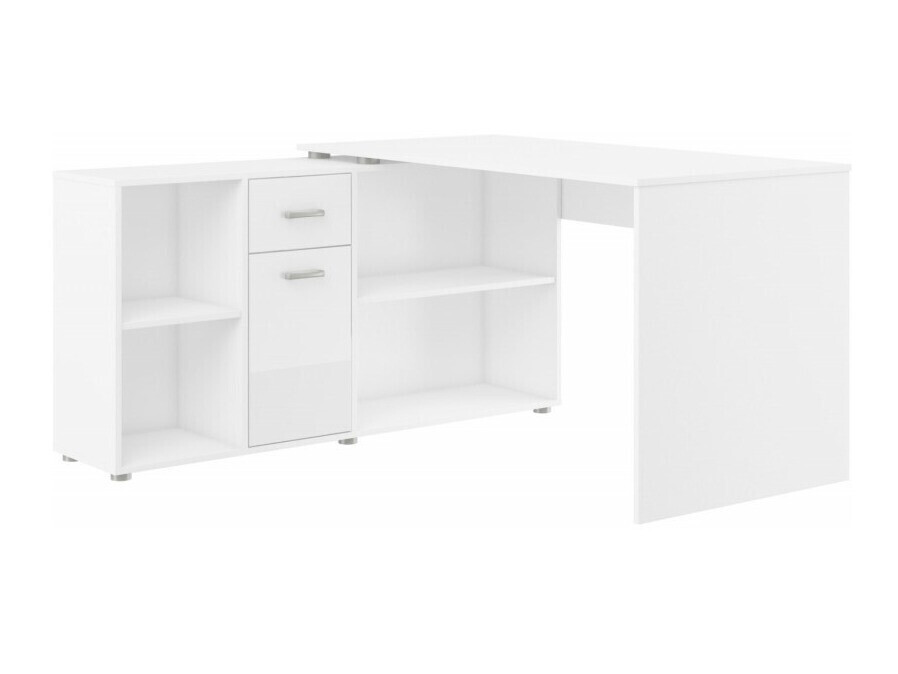 Corner desk Gilroy 113 (White + Glossy white)