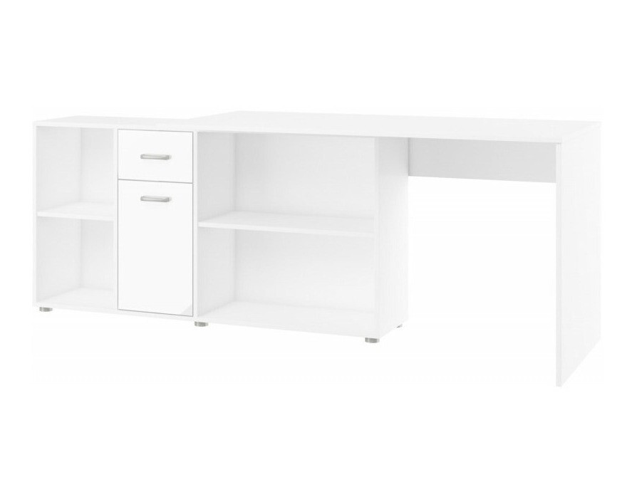 Corner desk Gilroy 113 (White + Glossy white)