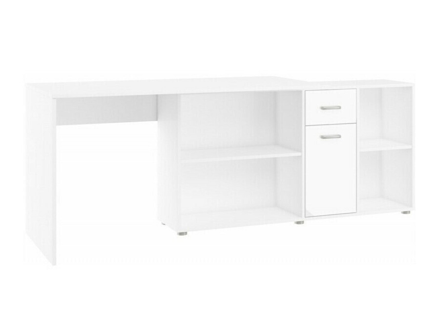 Corner desk Gilroy 113 (White + Glossy white)
